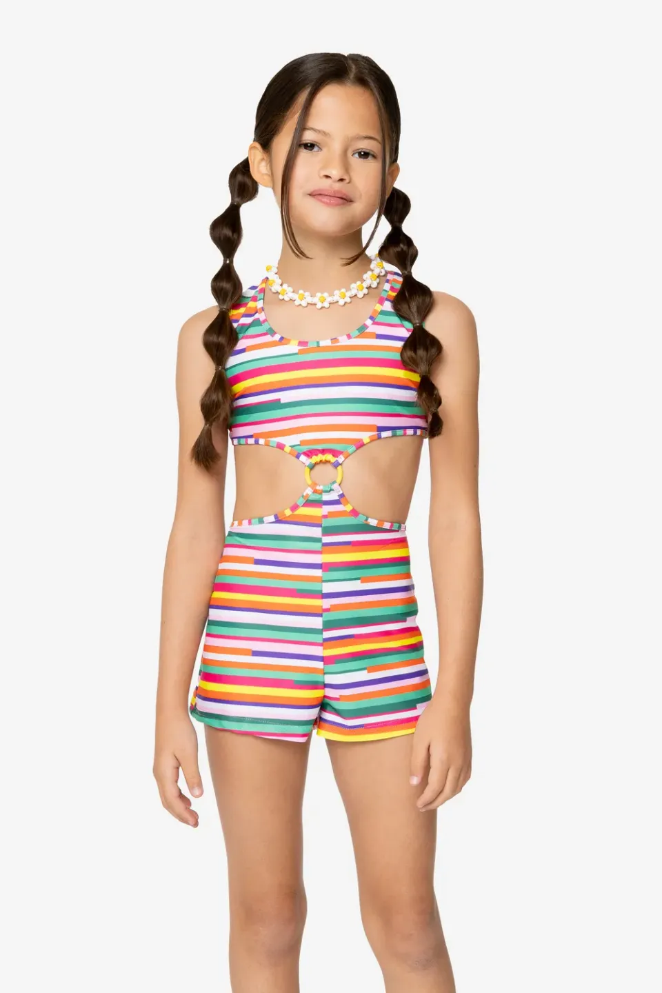 4 Giveness Stripes Latino Costume Intero Bimba a Righe