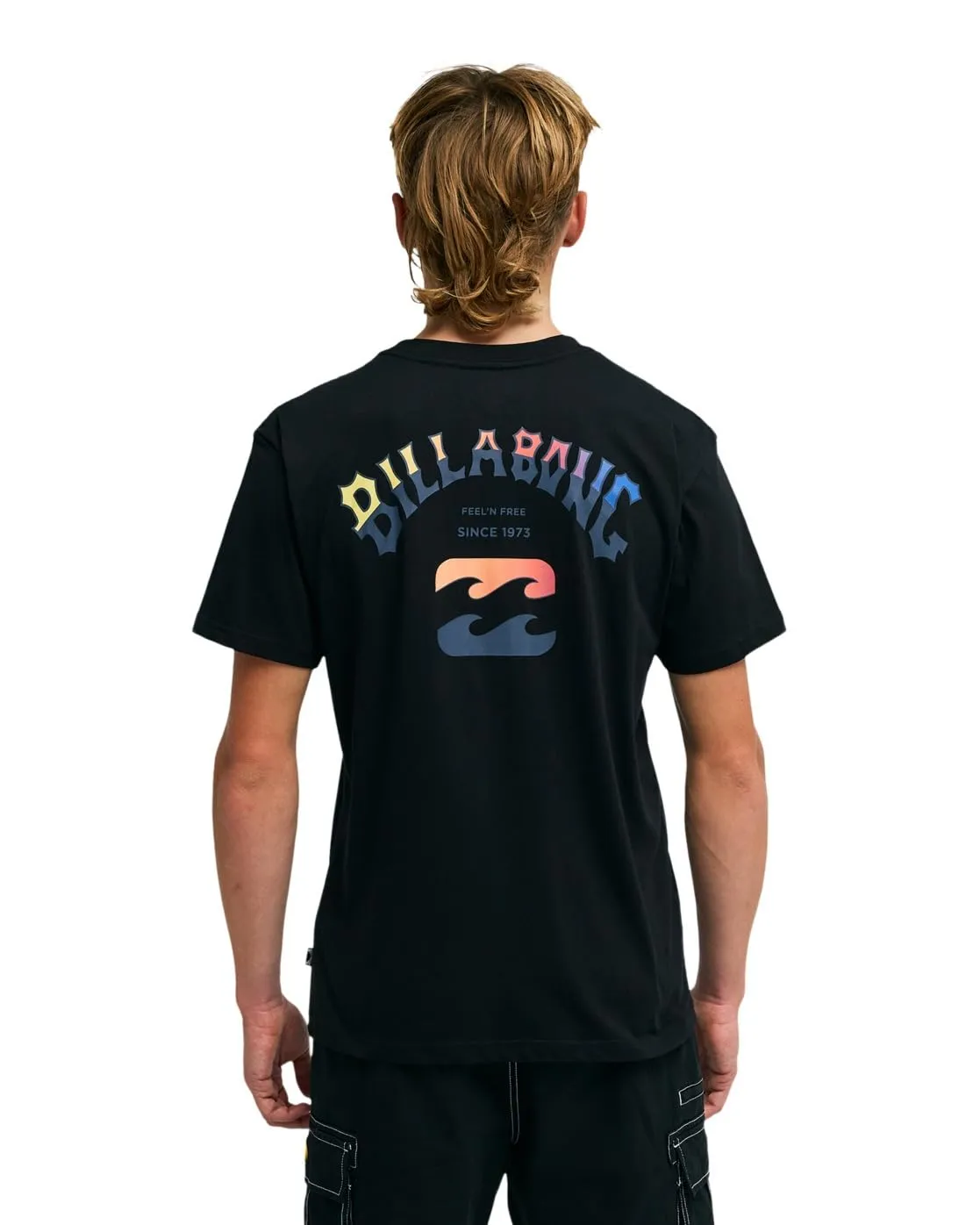 Billabong Arch Fade Premium T-shirt Uomo M Giallo stampa sbiadita