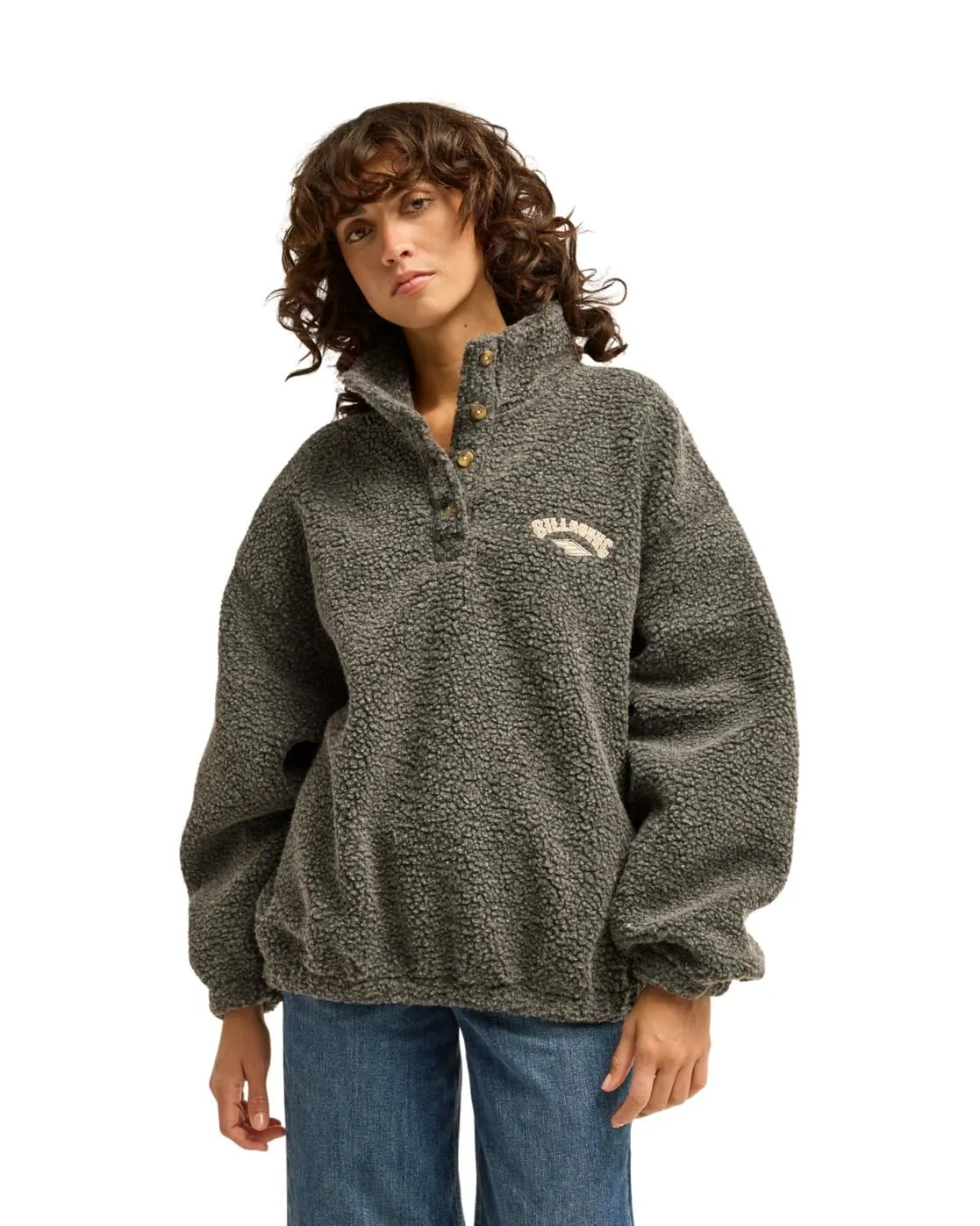 Billabong Run The Road Felpa Donna Collo Alto a Bottoni