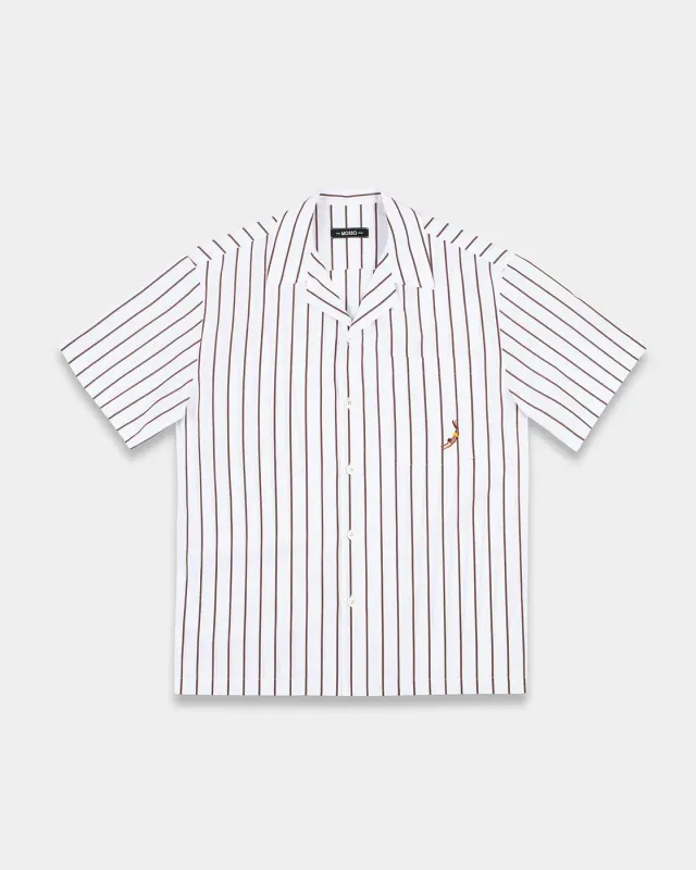 Mosso Sunwear Brown Sun Stripes camicia marrone cotone