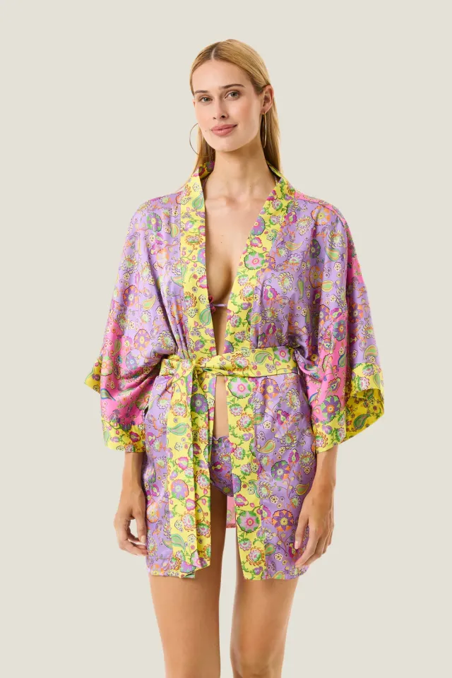 4 Giveness Boho Chic kimono corto copricostume unico