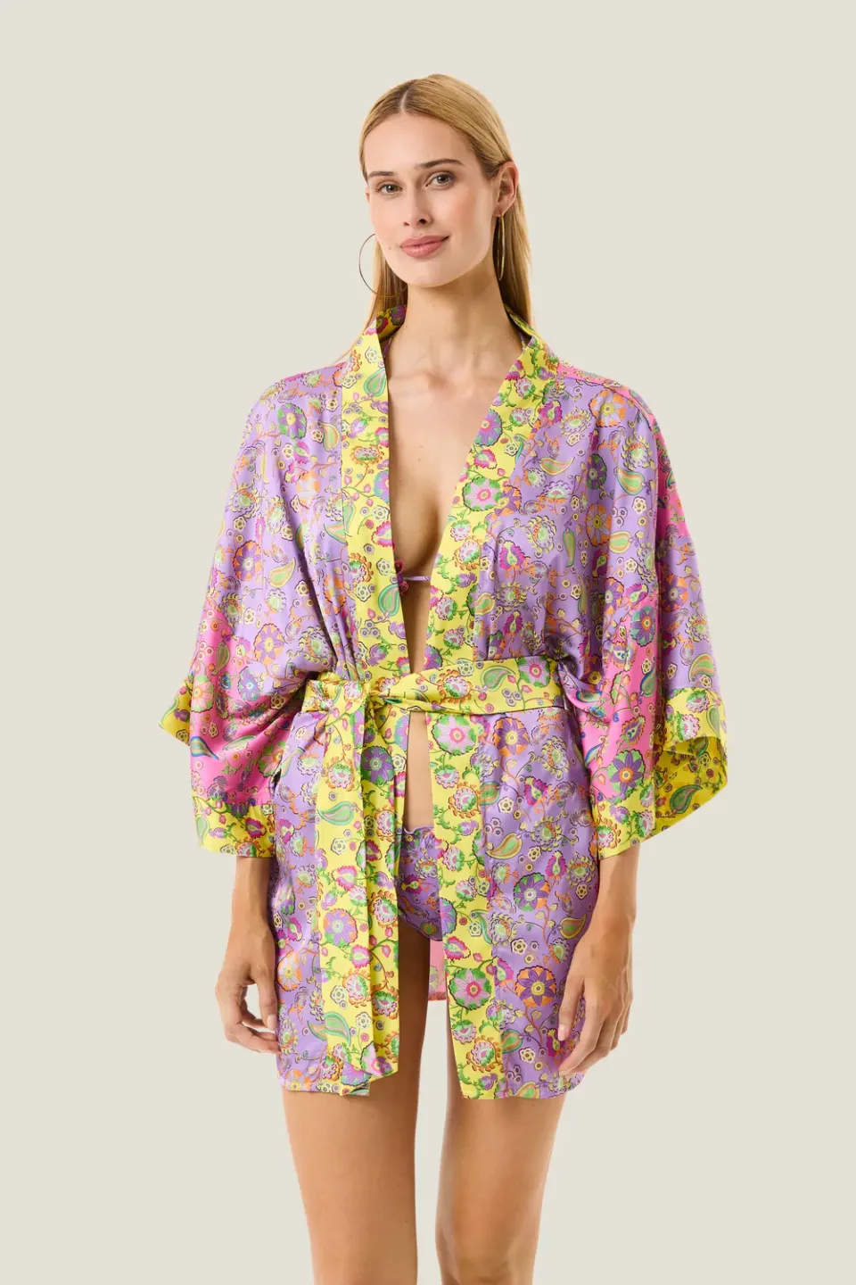 4 Giveness Boho Chic kimono corto copricostume unico