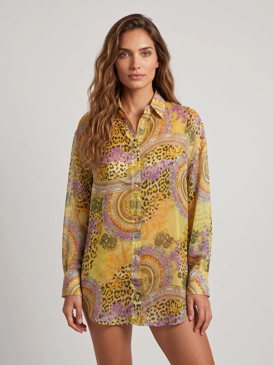 4 Giveness Georgette camicia corta mare pretty leo rosa