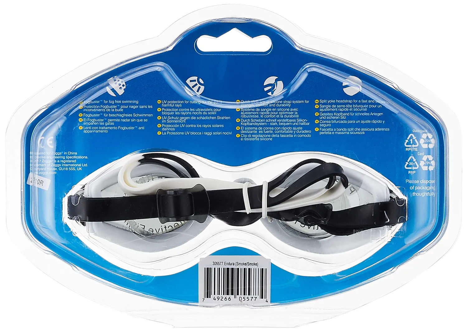 Zoggs Endura occhialini nuoto antiappannamento UV