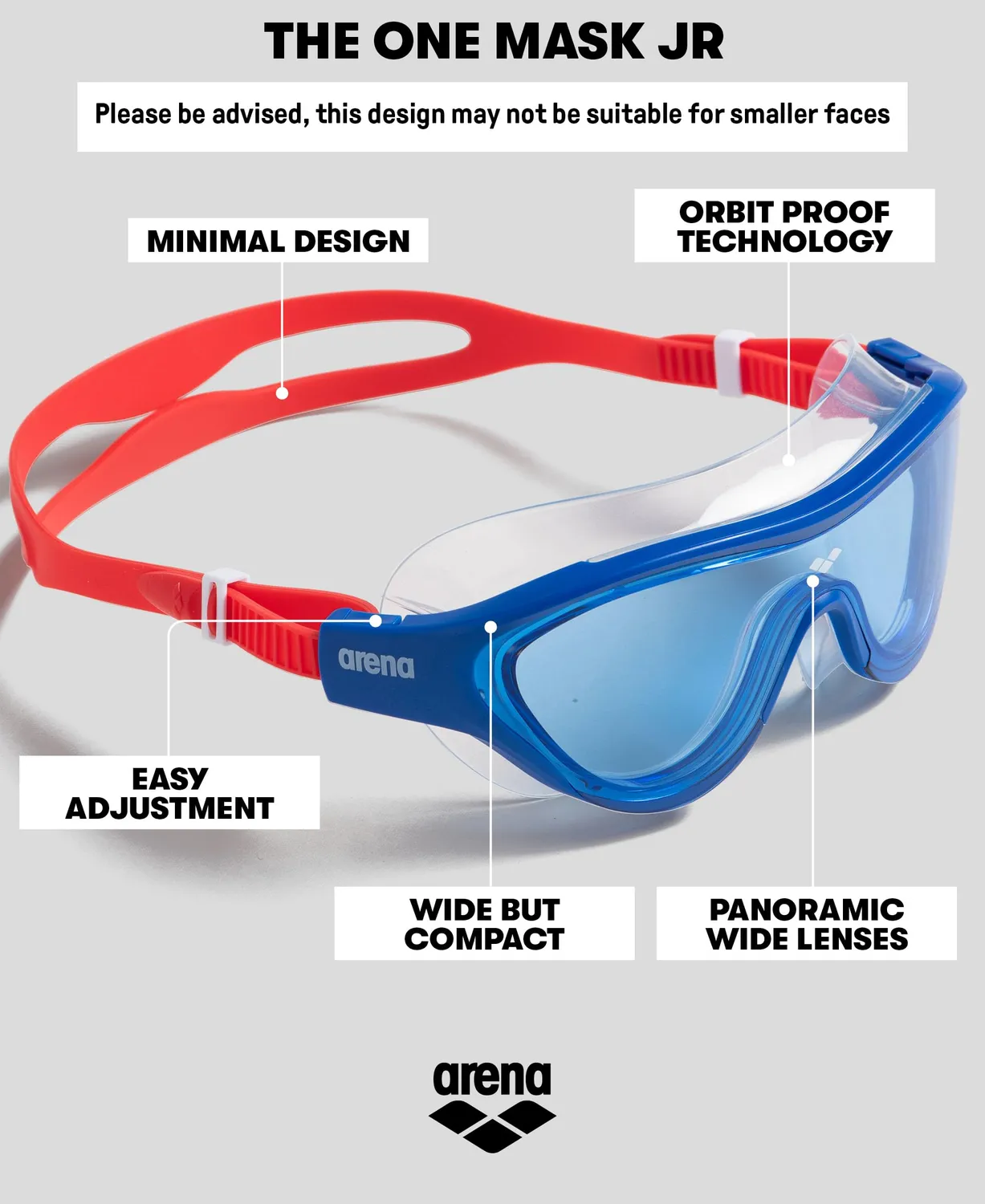 Arena The One Mask Junior maschera bimbi chiara UV