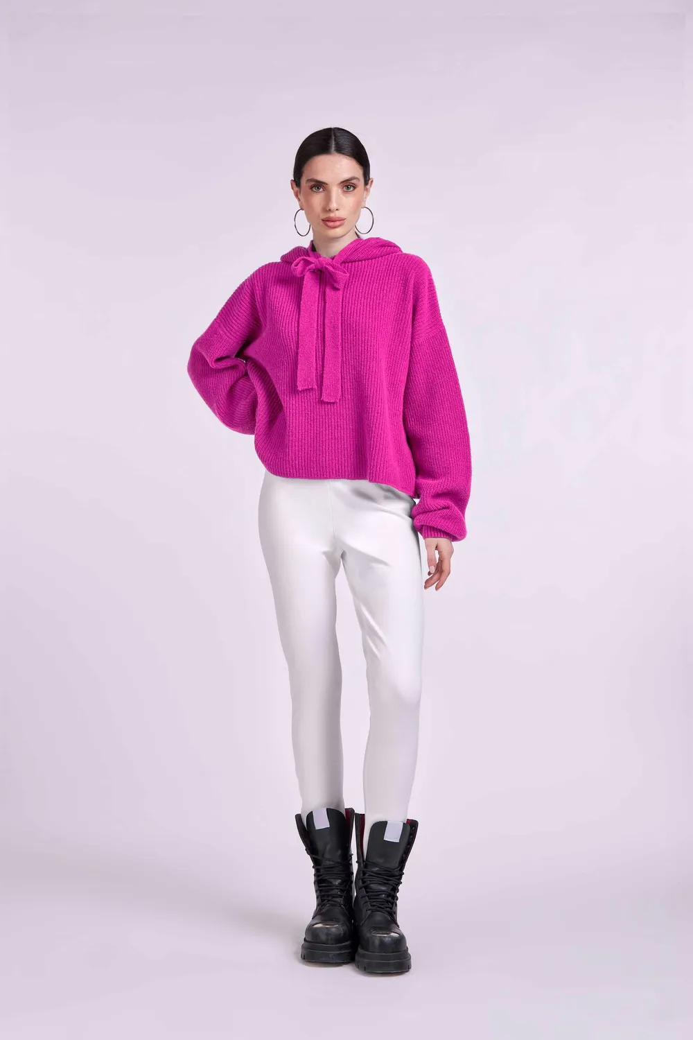 4 Giveness 4GVS Logo Maglia Fuxia in Lana