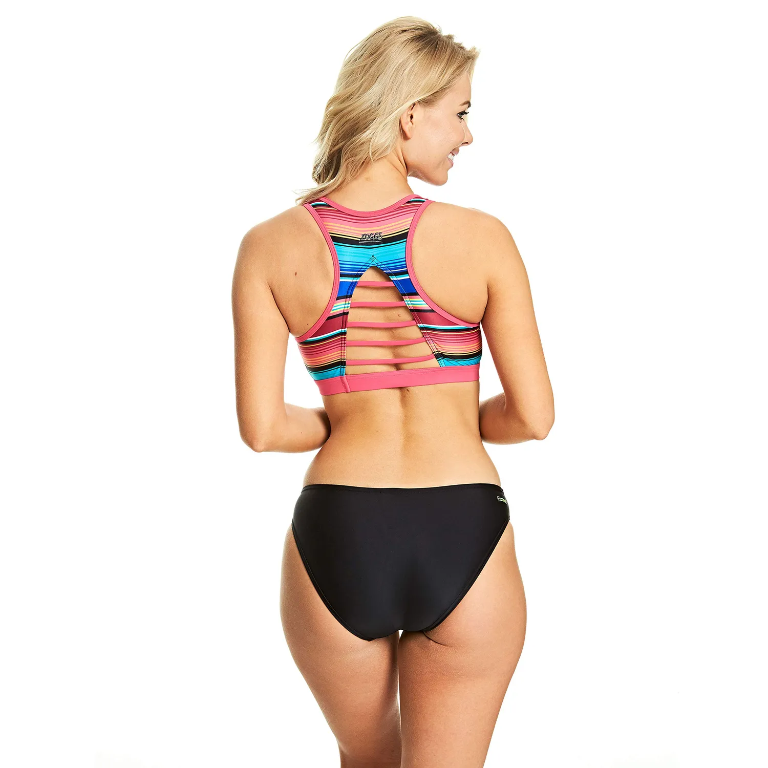 Zoggs Mexicali Crop Top Costume Taglia 46 righe sostegno