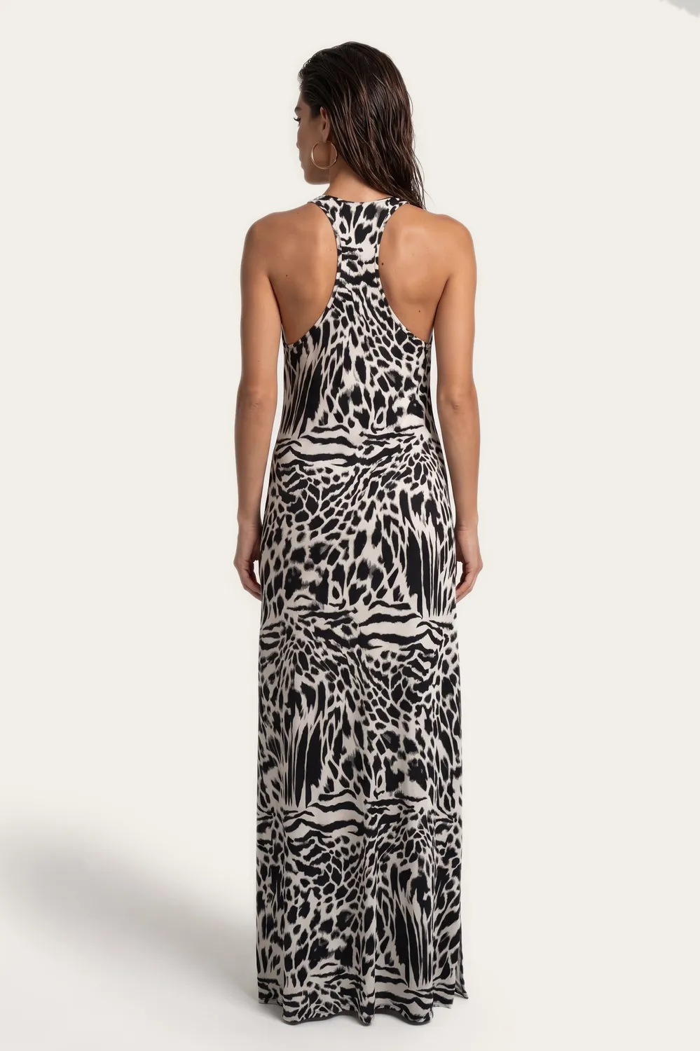 4 Giveness Melted Skin abito lungo var. unica animalier