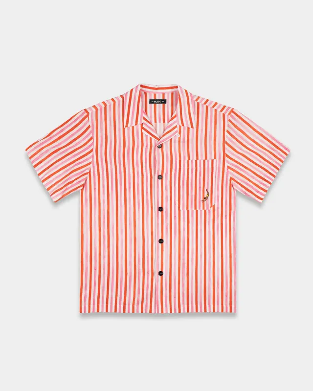 Mosso Sunwear Coral Wave camicia corallo a righe Tencel