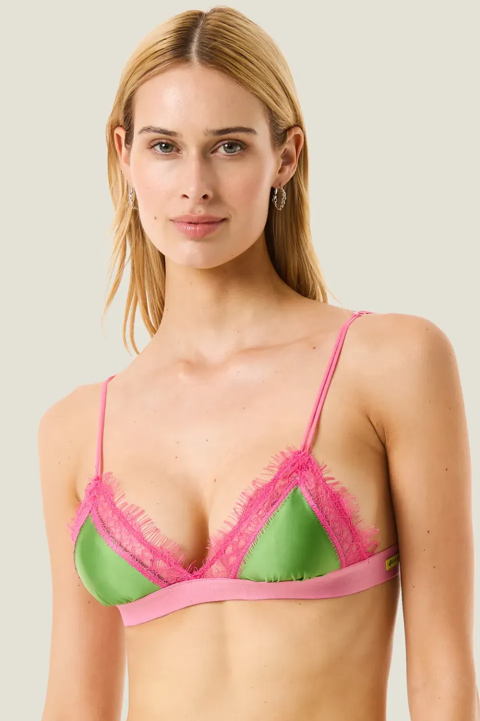 4 Giveness Triangle Bermuda reggiseno lingerie verde fuxia