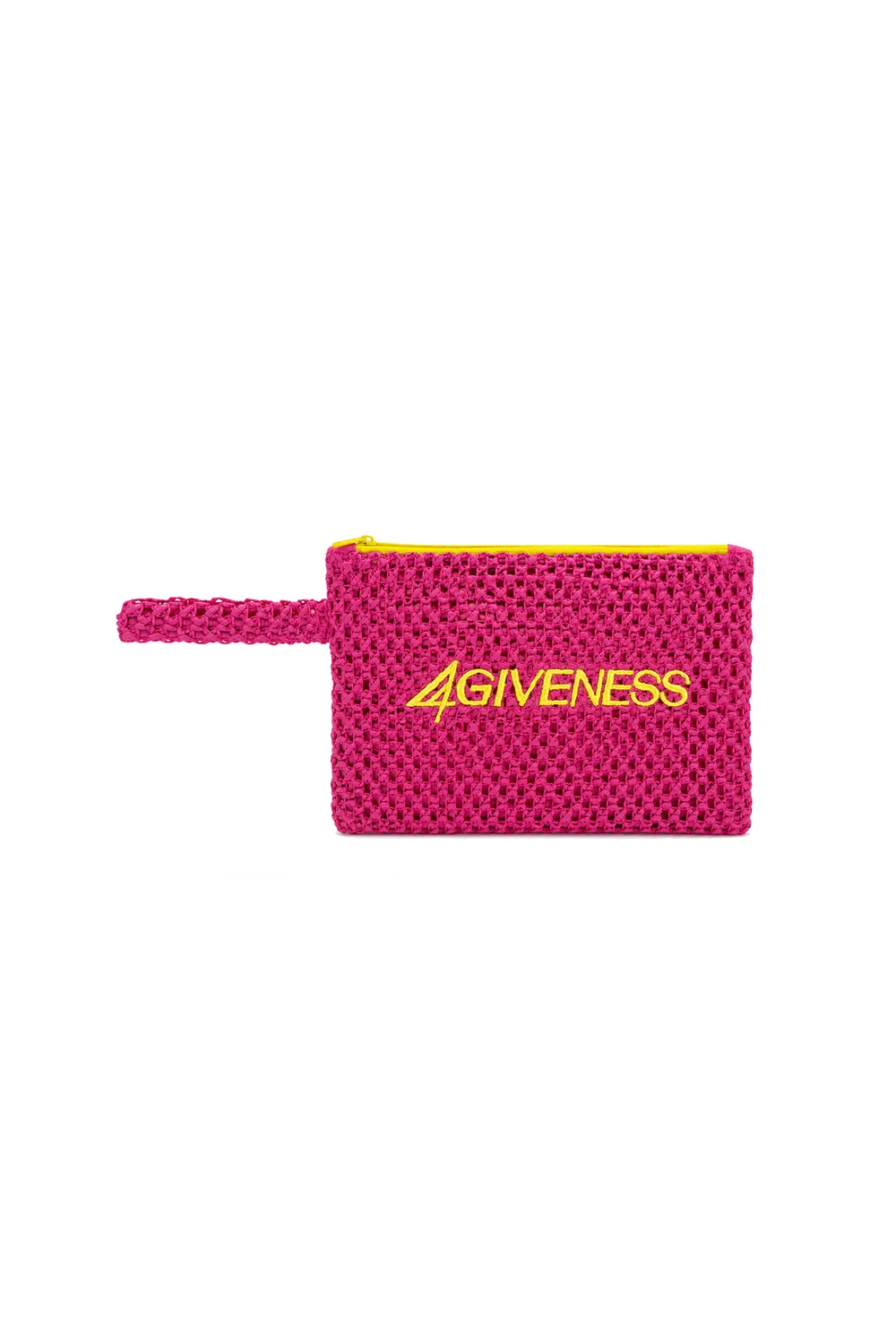 4 Giveness pochette paglia ricamo sand-black unica
