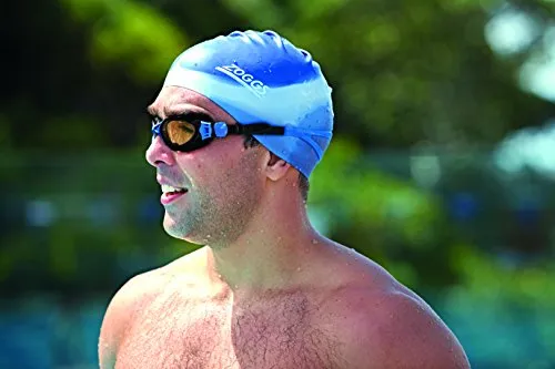 Zoggs Silicone cuffia nuoto adulto argento blu antiscivolo