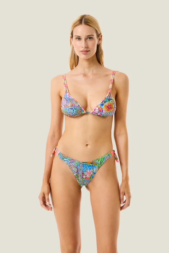 4 Giveness Triangolo Denim Mexican Bikini Slip Fiocchi