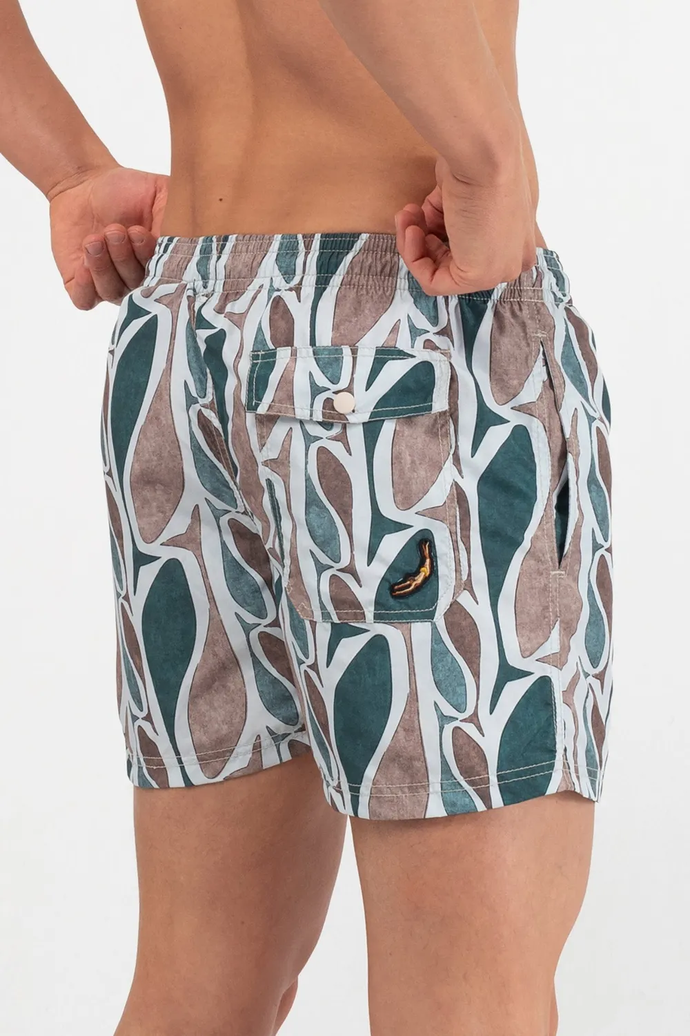 Mosso Sunwear costume boxer pesci verde riciclato