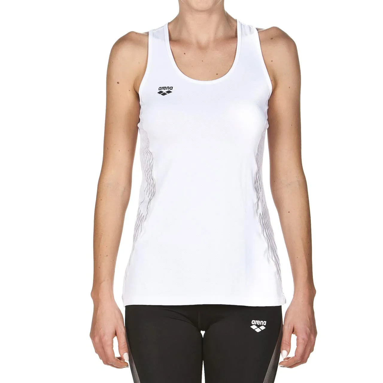 Arena Run Tank Top canotta donna XS bianca traspirante running