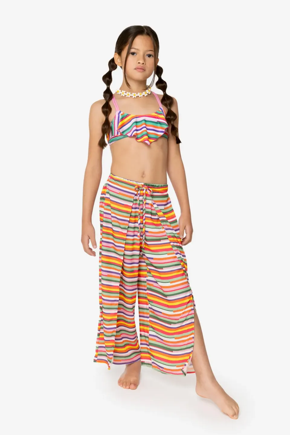 4 Giveness Stripes Latino pantaloni palazzo bambina fantasia