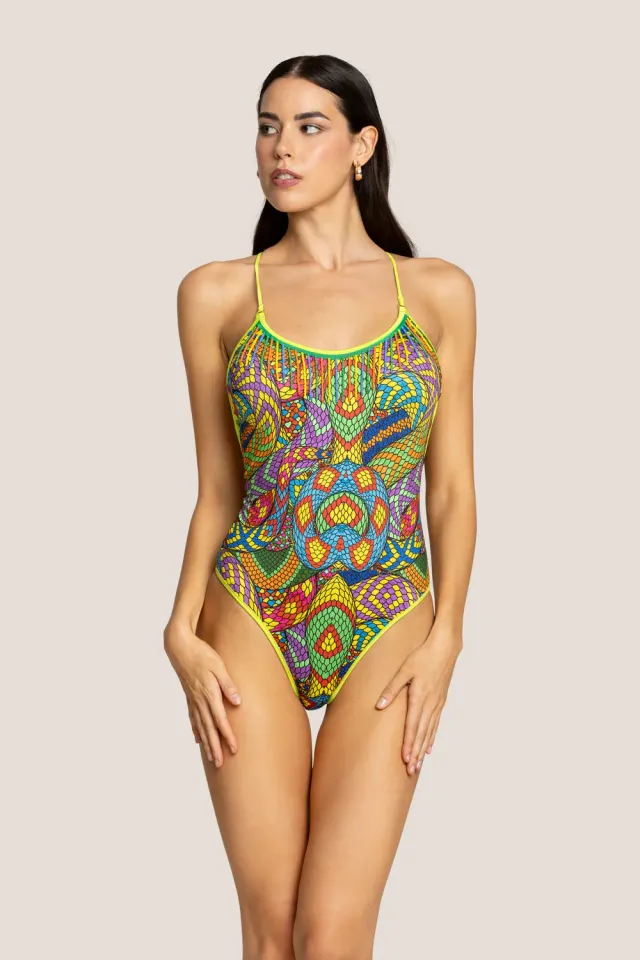 4 Giveness Snake Skin costume intero olimpionico perline