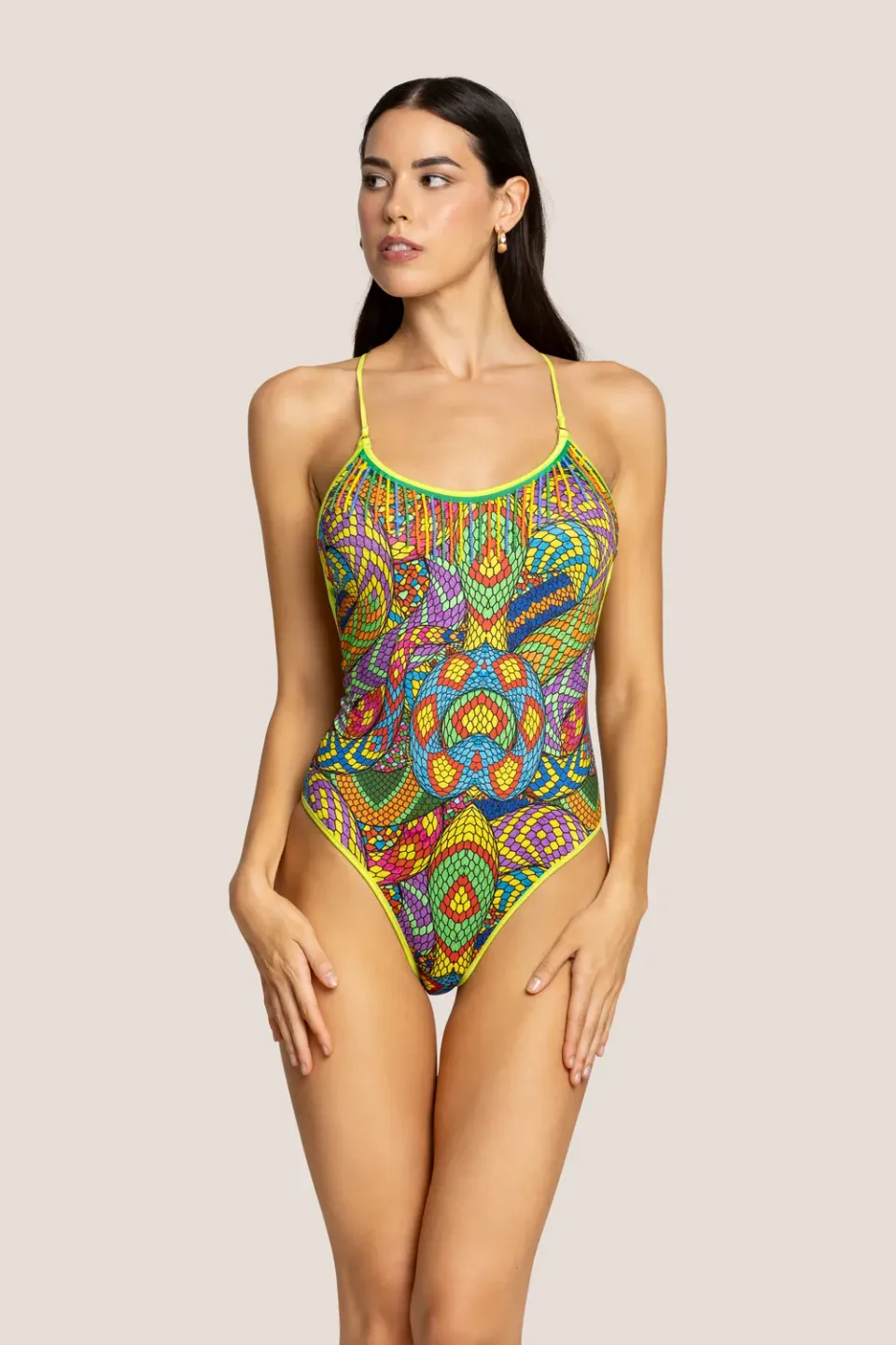 4 Giveness Snake Skin costume intero olimpionico perline