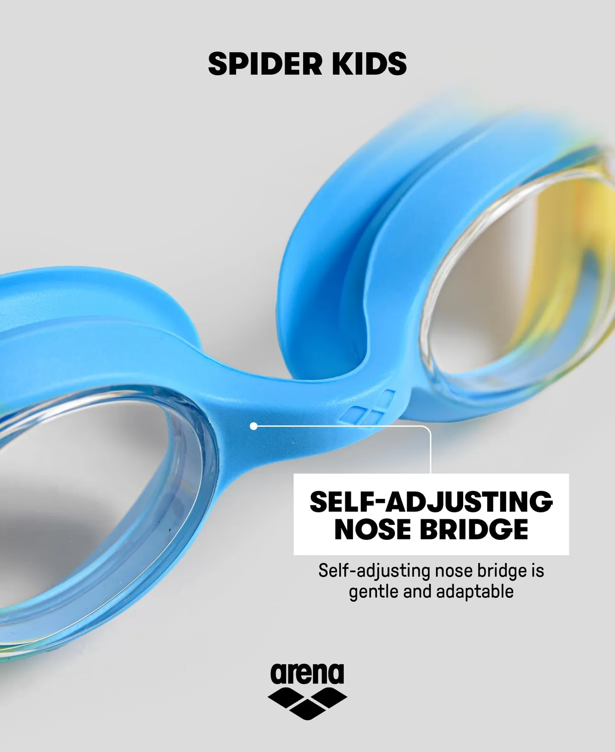 Arena Spider Kids occhialini nuoto lightblue-blue-blue antiappannamento