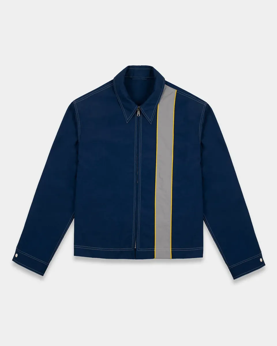 Mosso Sunwear Blue Panel giacca zip blu navy tecnica