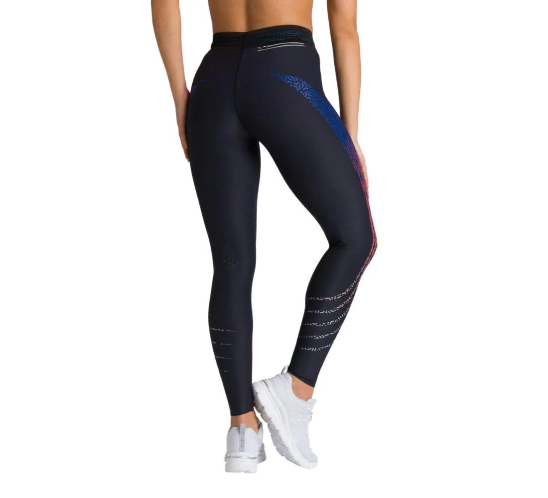 Arena A-One Long Tights leggings donna black fluo red L