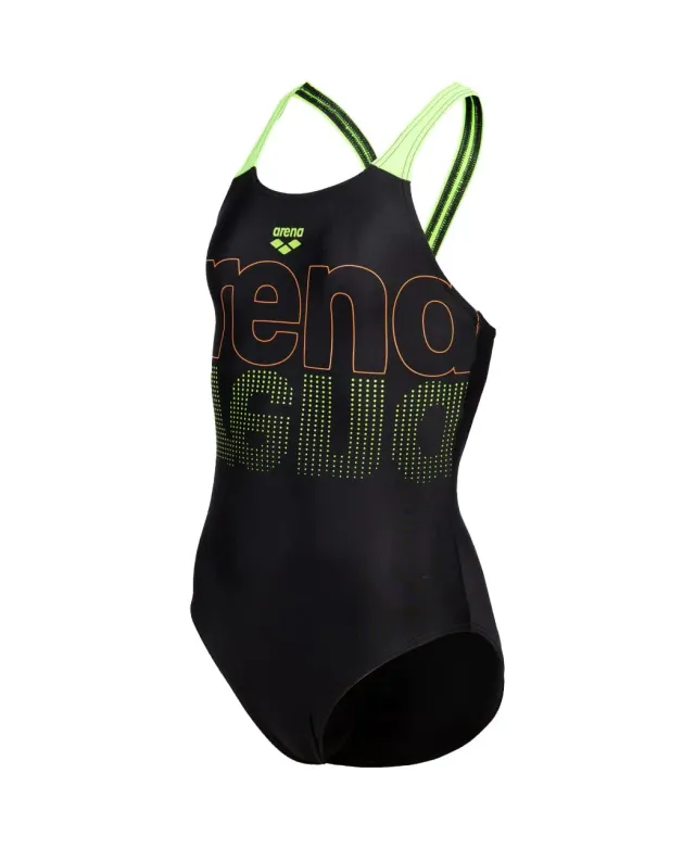 Arena V Back Graphic costume intero ragazza Black Freak Rose 8-9 anni