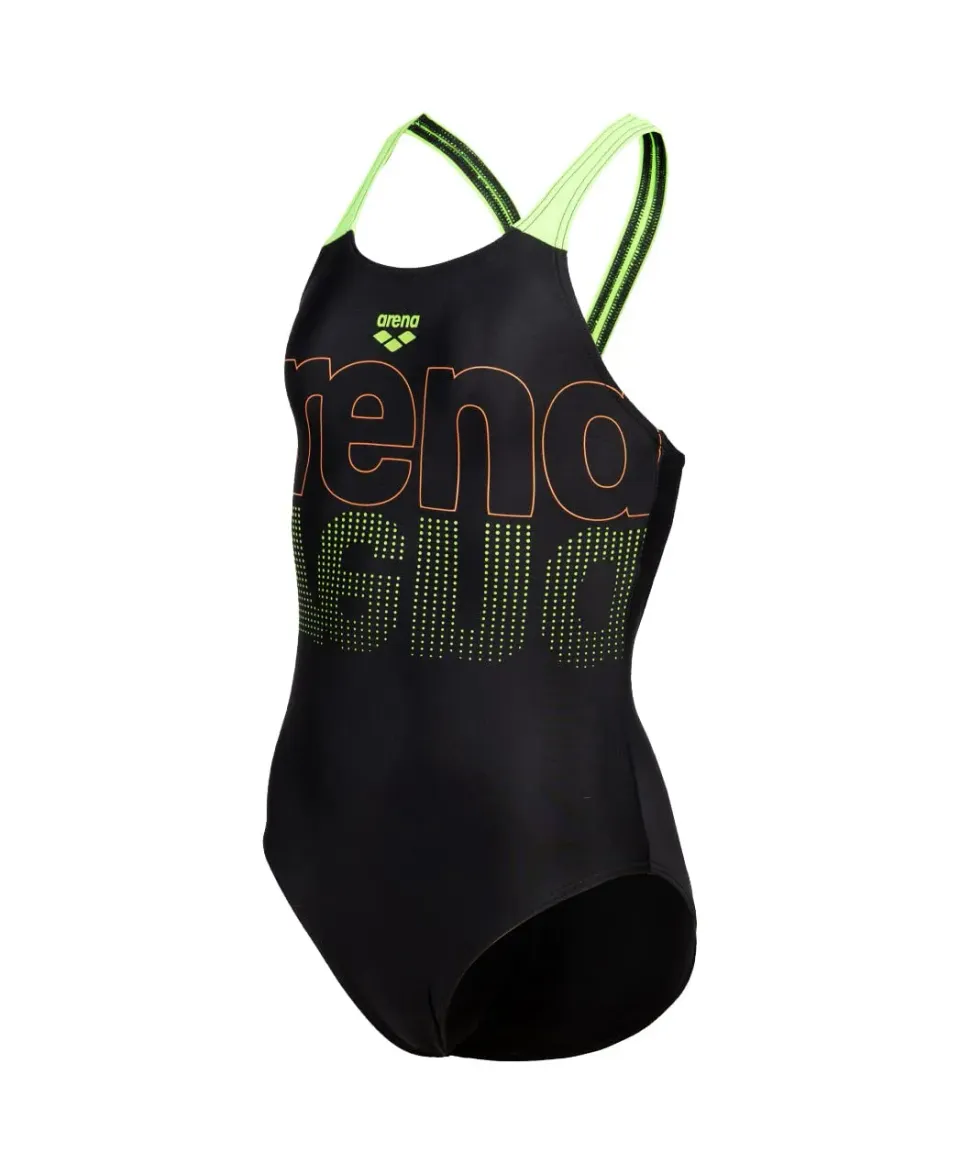 Arena V Back Graphic costume intero ragazza Black Freak Rose 8-9 anni