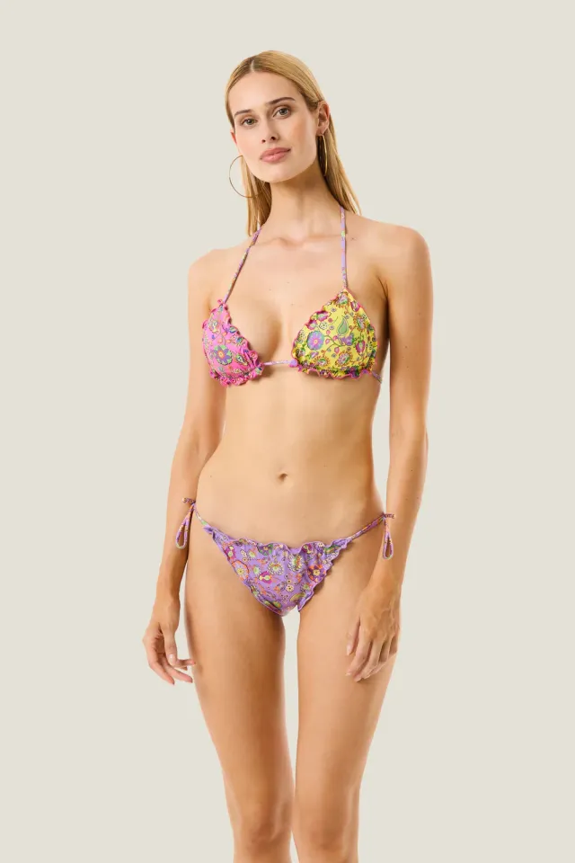 4 Giveness Bikini Triangolo Boho Chic bikini bordino contrasto