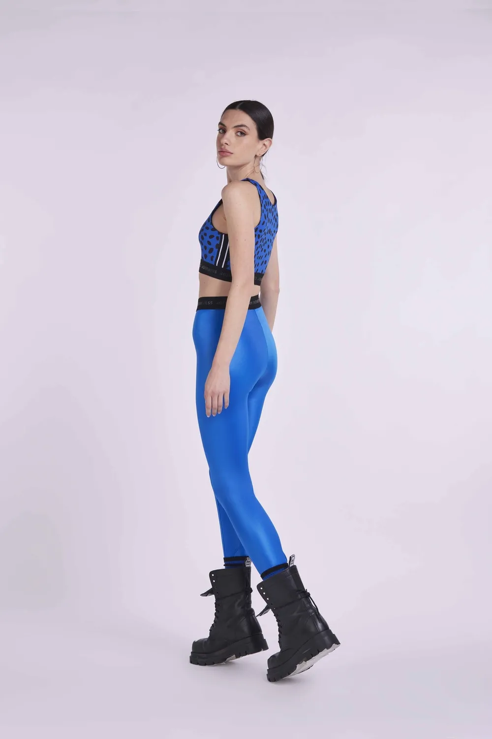4 Giveness Elastic Logo leggings black lycra sportivi