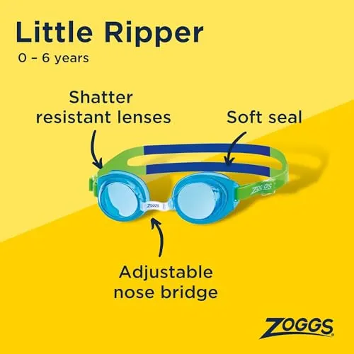 Zoggs Little Ripper occhialini bimbo aqua blu anti-UV