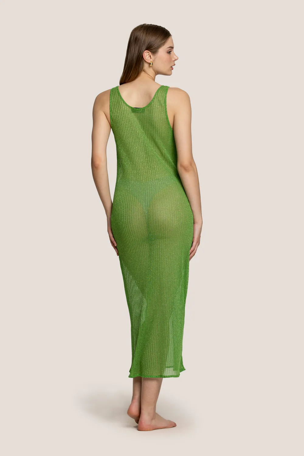 4 Giveness Transparent Soft abito copricostume verde trasparente