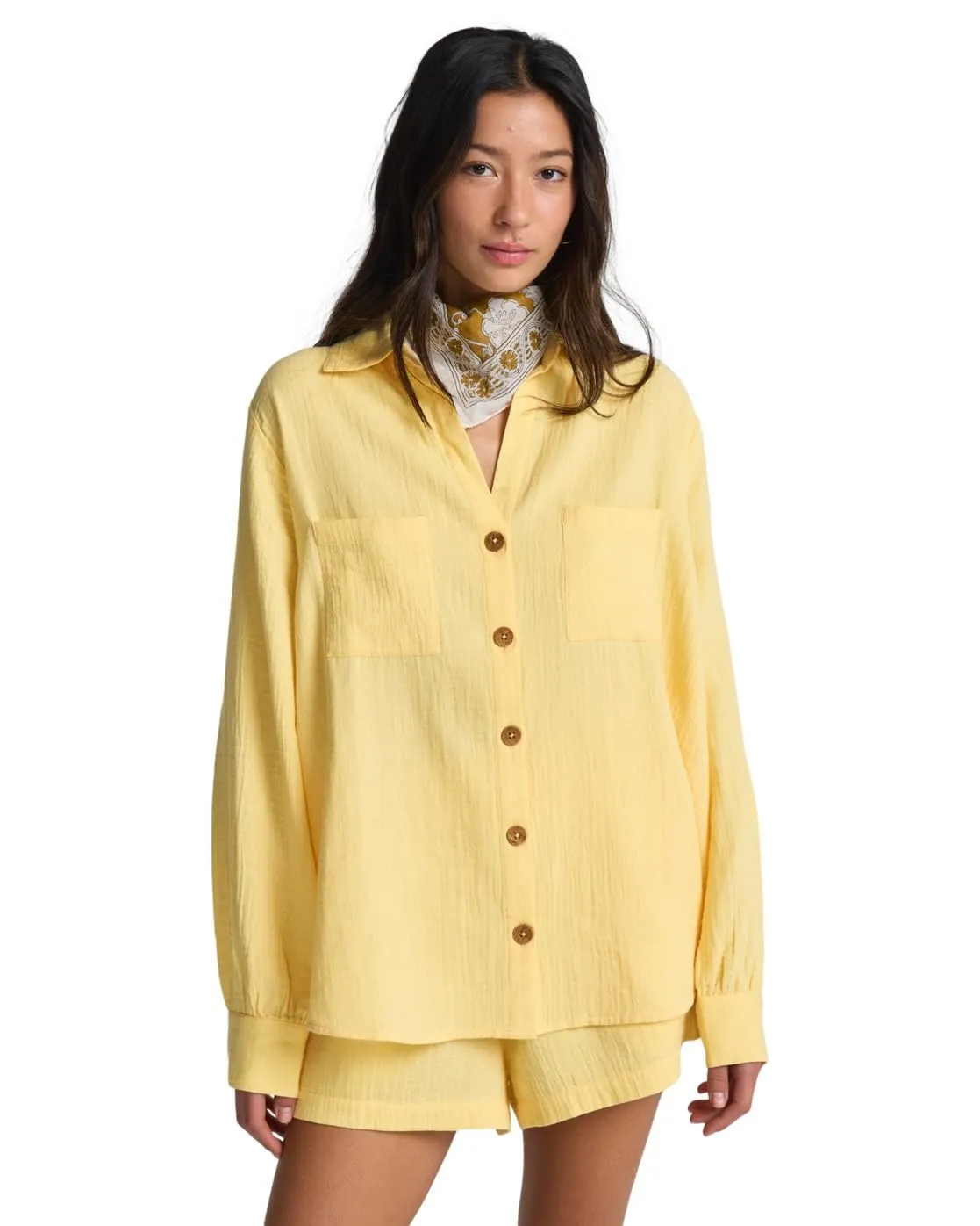 Billabong Swell Blouse Camicia Donna Oversize Blue Crepuscolo Cotone