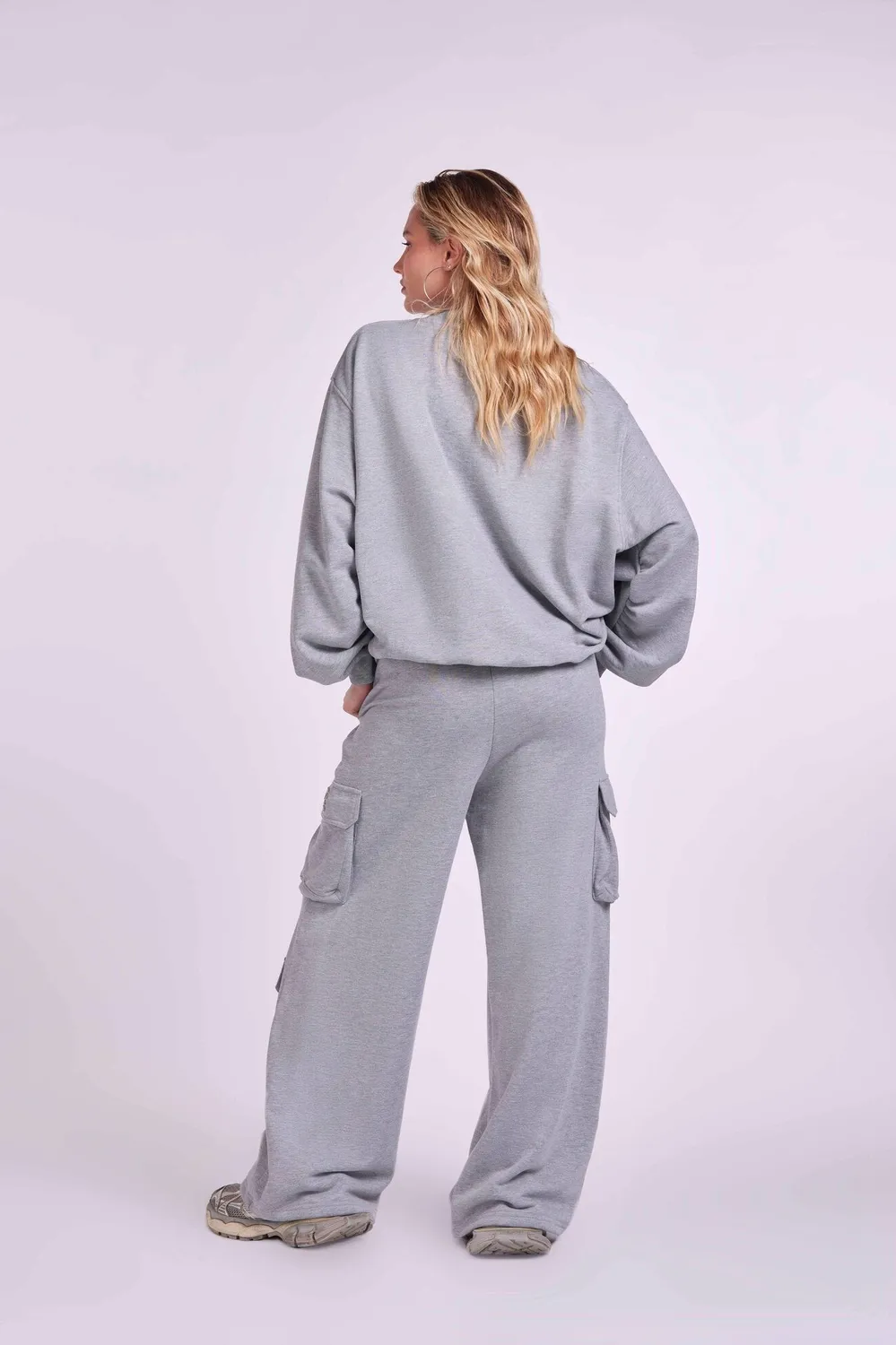 4 Giveness 4-Pocket pantaloni oversize grigi cotone