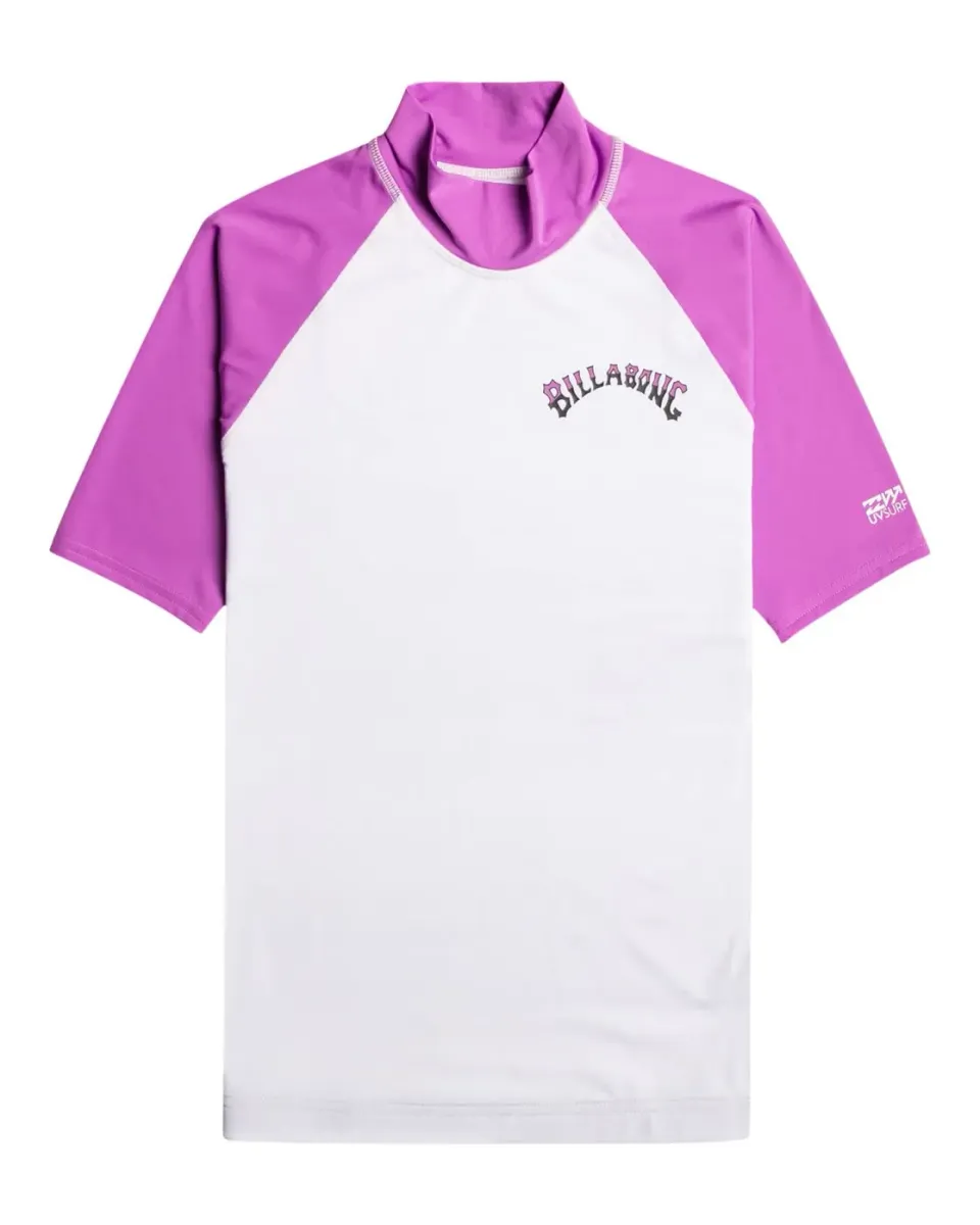 Billabong Sunny Side SS rash guard donna viola manica corta