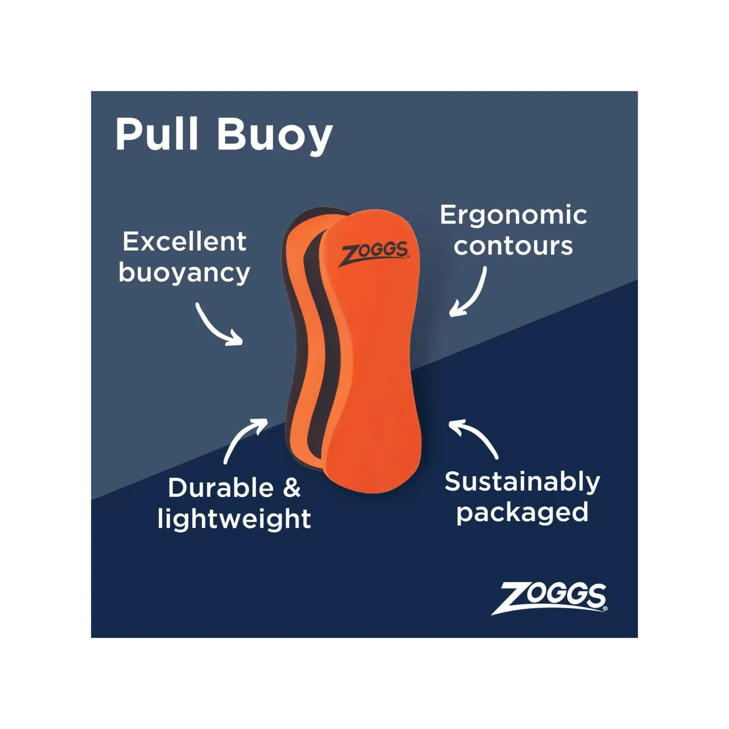 Zoggs Pull Buoy galleggiante allenamento 23x8,5 nero arancio