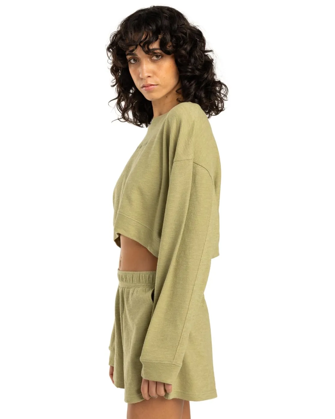 Billabong Cropped Fleece top donna pile taglia M
