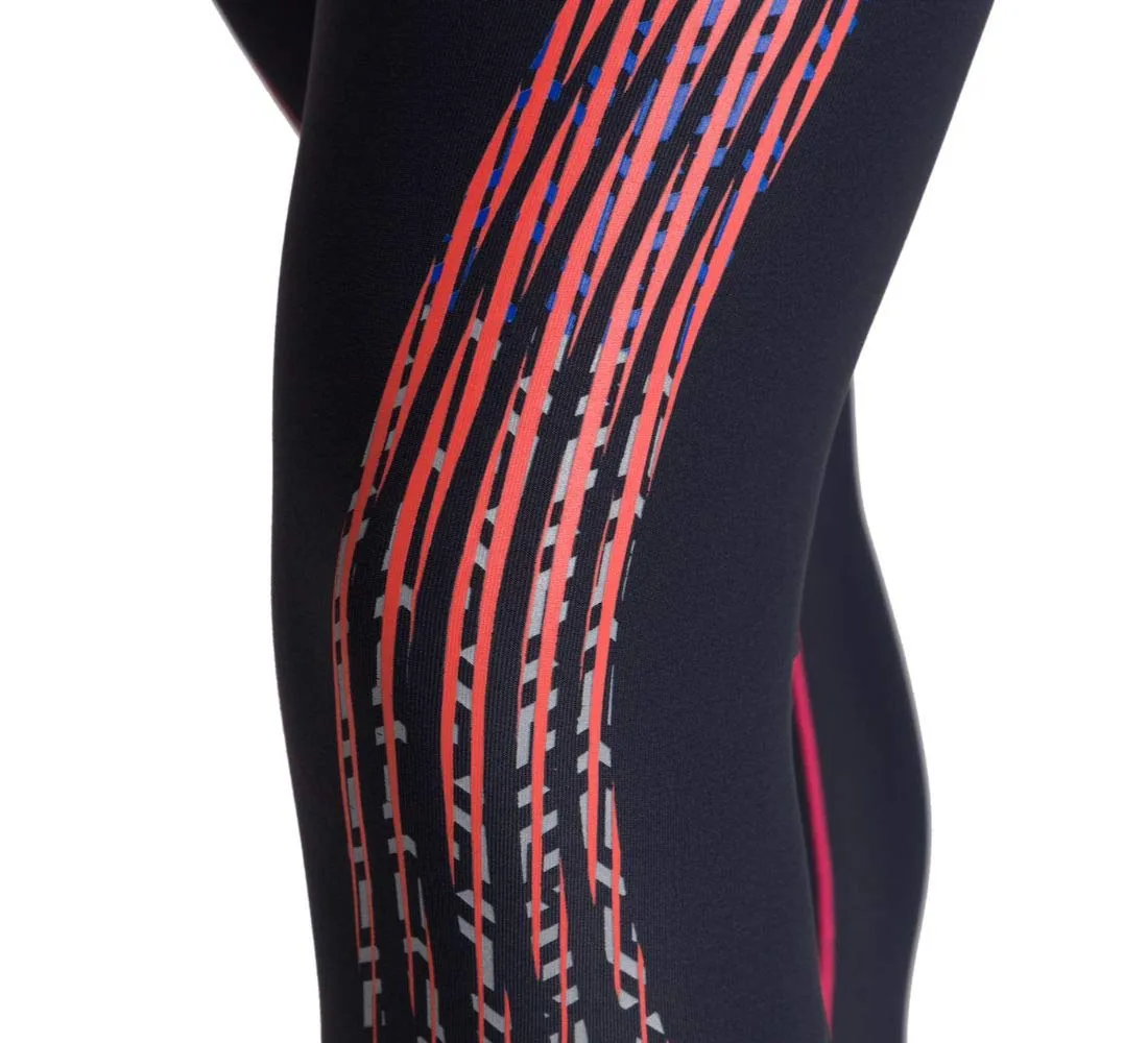 Arena A-One Long Tights leggings donna black fluo red L
