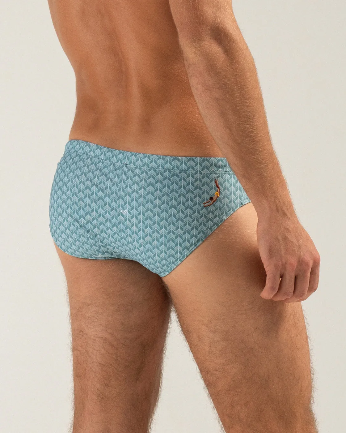 Mosso Sunwear Grains Drift Blue slip mare blu ECONYL aderente