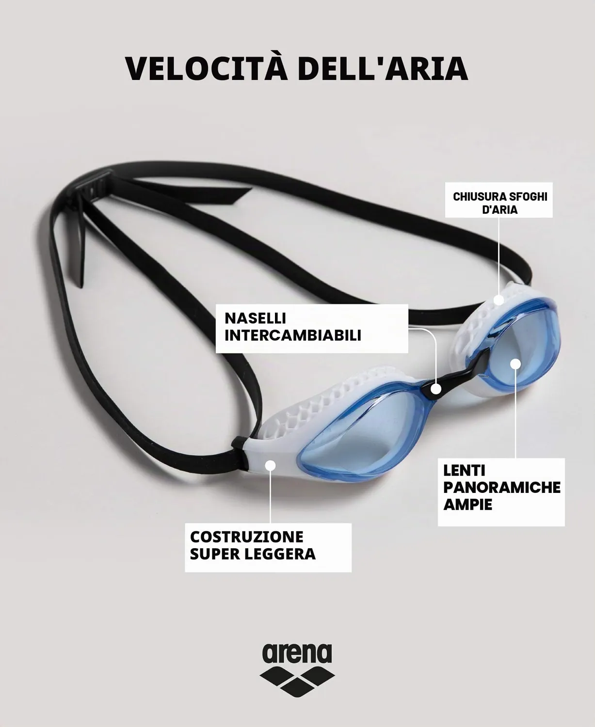 Arena Air-Speed occhialini nuoto tenuta allenamento