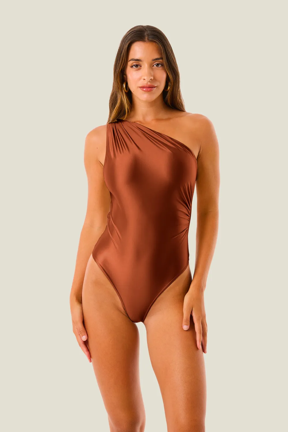 4 Giveness Drappeggiato Lurex Gloss body monospalla nero
