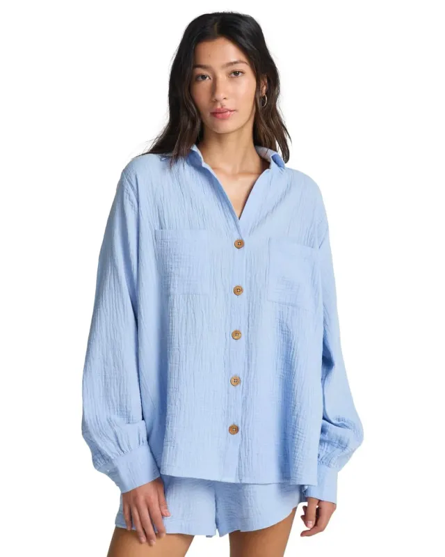 Billabong Swell Blouse Blusa Donna Garza Cristallo Salato Tasche