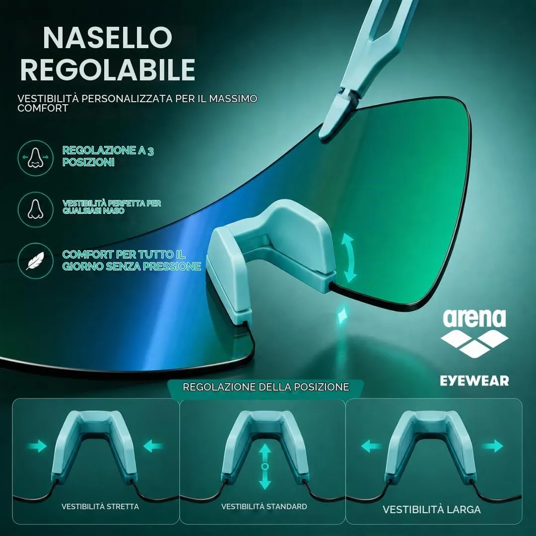 Arena Saetta occhiali sole sportivi verde specchiati