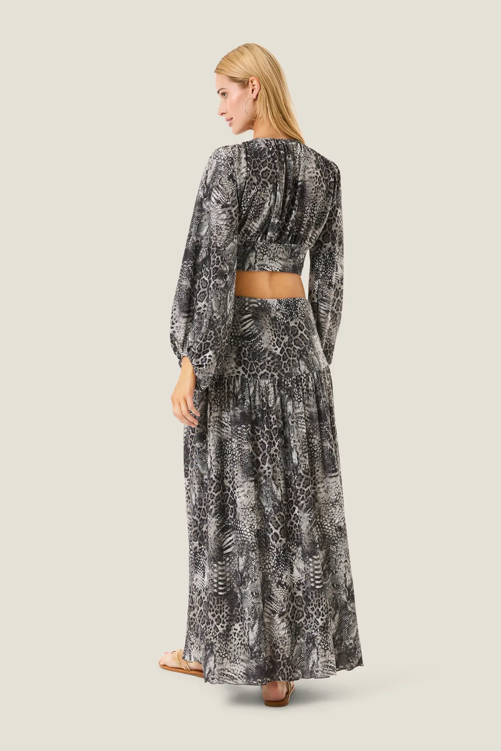 4 Giveness Resort gonna lunga donna animalier con spacchi