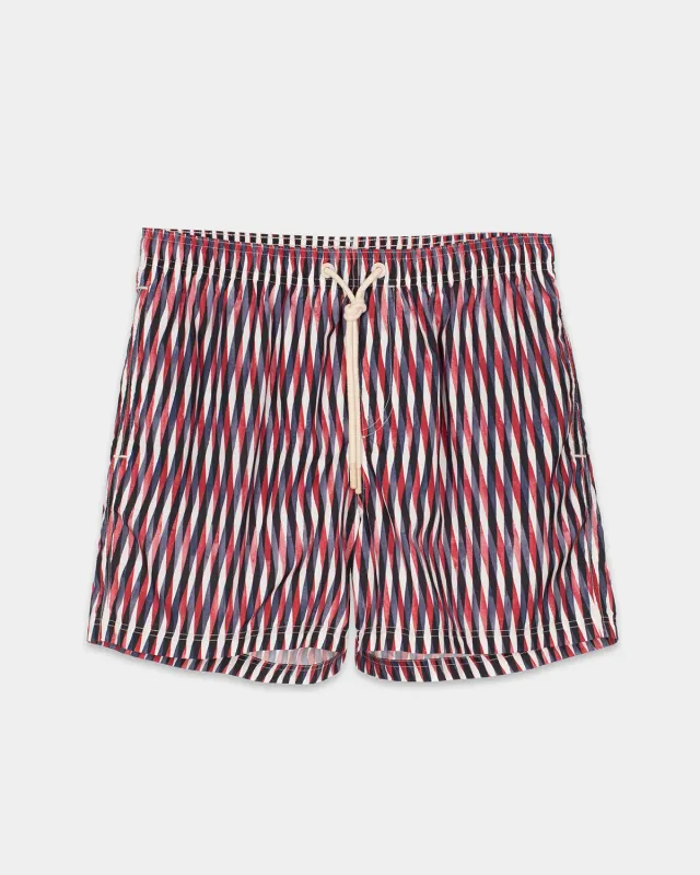 Mosso Sunwear Blue Intersect Wave boxer mare blu stampa righe