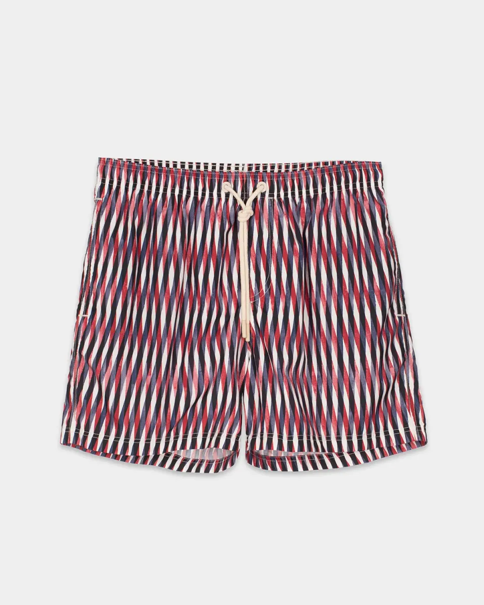Mosso Sunwear Blue Intersect Wave boxer mare blu stampa righe