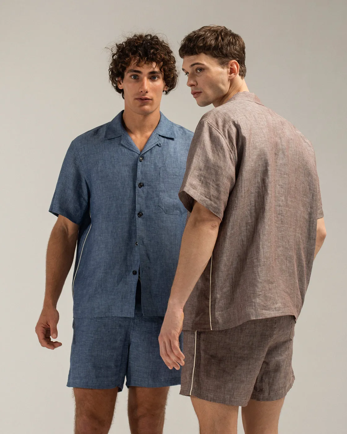 Mosso Sunwear Athens camicia lino marrone manica corta