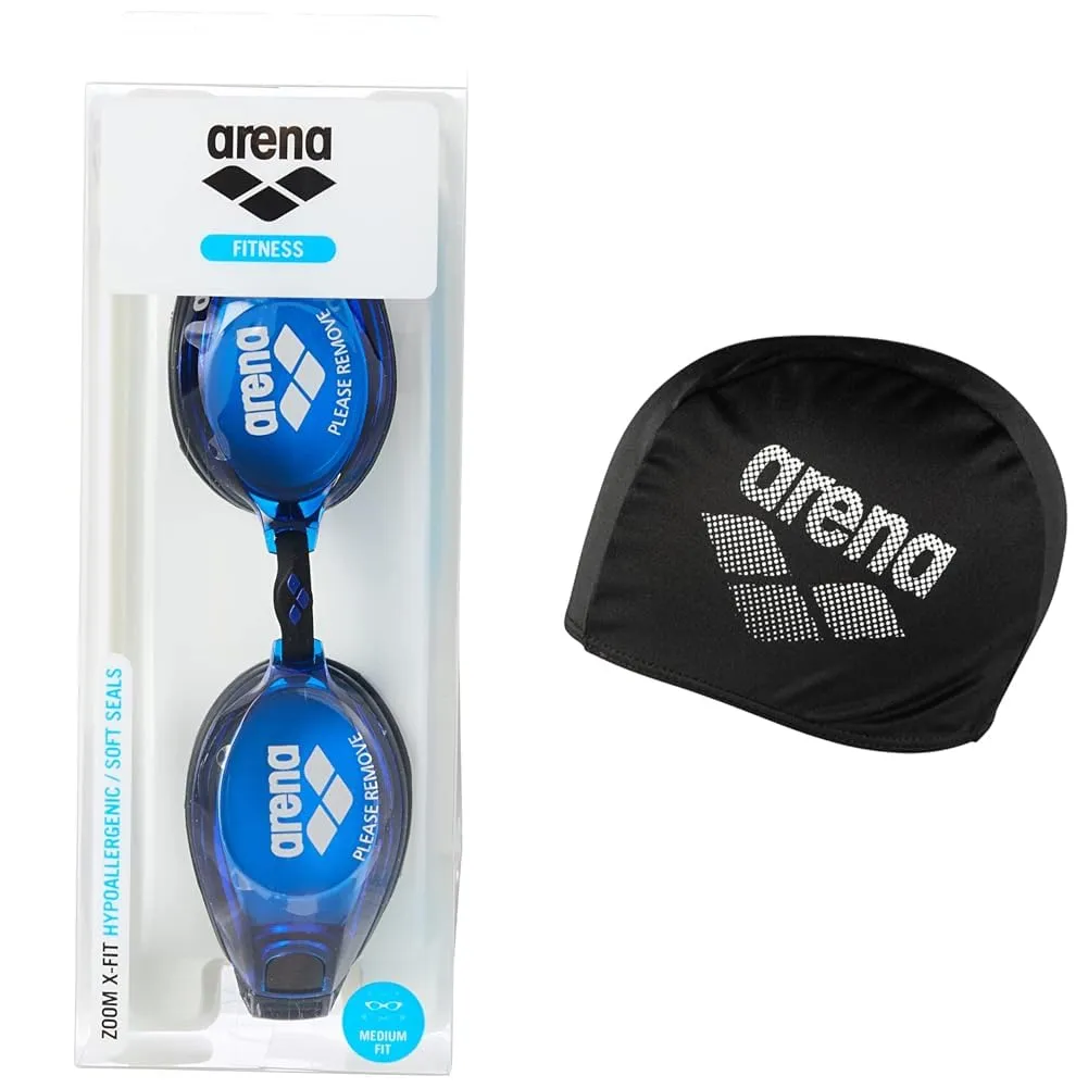 Arena Zoom X-Fit occhialini nuoto blu-trasparente antiappannamento