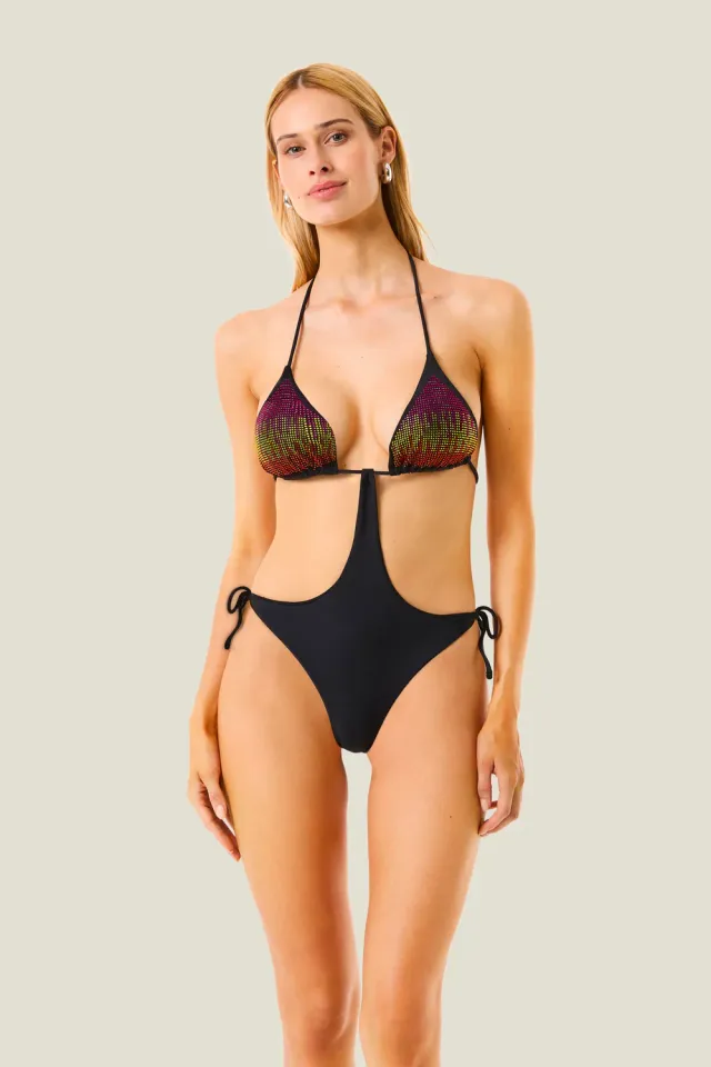 4 Giveness Sparkling Summer intero nero strass laccetti