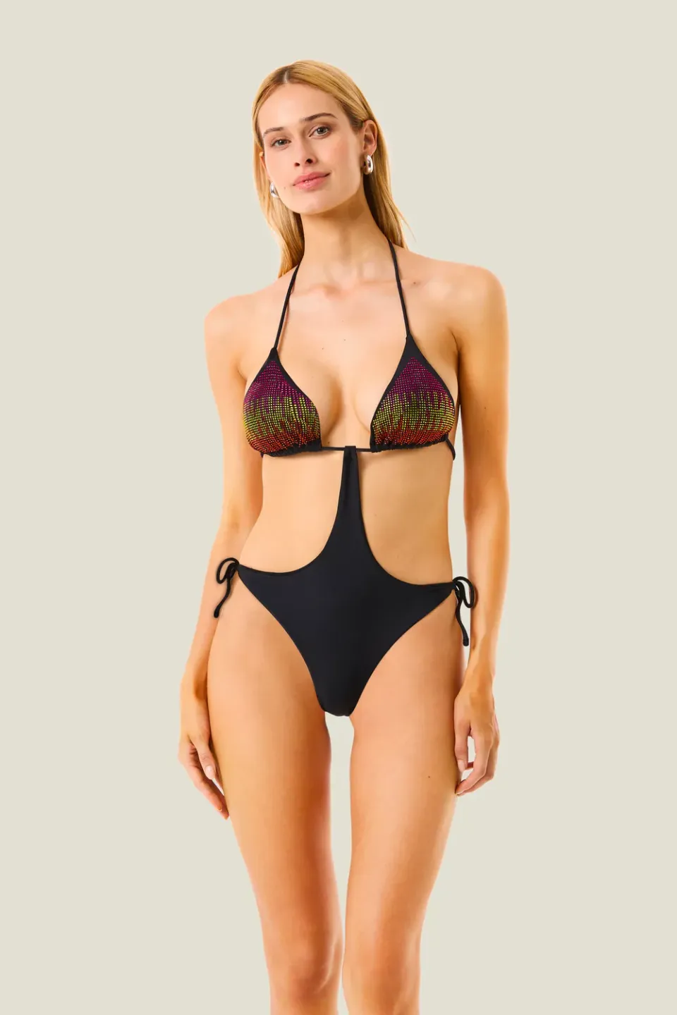 4 Giveness Sparkling Summer intero nero strass laccetti