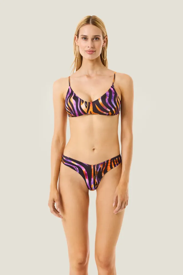 4 Giveness Hypnotic Zebra Bikini Top Unica